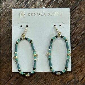 Kendra Scott Women's Gold, Green & Teal Color Earrings